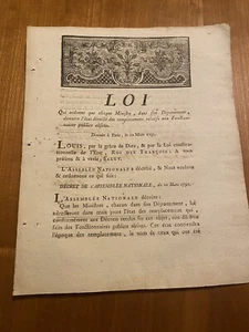 Revolution / Ludwig XVI. / Ersatz abwesender Beamter / 1791, Foix (09) - Bild 1 von 5