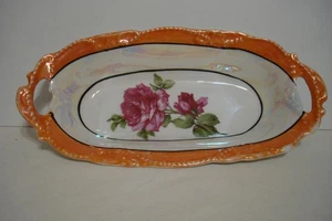 Vintage handbemalte Blumen Rosen Porzellan Relish Süßigkeiten oder Schmuck Schale Germany - Bild 1 von 22