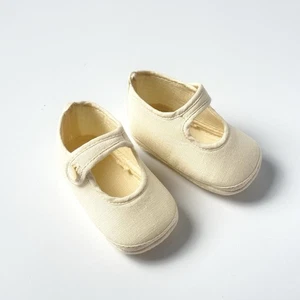 HERMES Babyschuhe Leinen elfenbein Erstlingsschuhe Größe 10 cm original unbenutzt gelagert selten - Bild 1 von 12