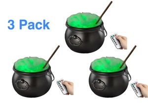 3 Halloween Decorations Indoor Magic Auto Mixing Witches Cauldron Black Plastic - Bild 1 von 10