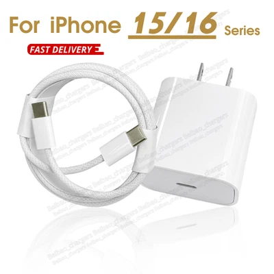 Cargador de pared USB-C de 20 W para AirPods 4 Gen/Pro 2 2nd/iPhone 15/16/16E cable tipo C Foto 1 de 4