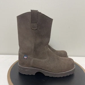 Polo Jeans Wellington Pull On Boots Men 8 D Work Western Brown Suede Leather - Picture 1 of 14