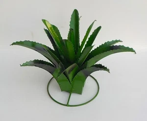 METALL YARD KUNST AGAVE KAKTUS SKULPTUR 12"-13" DURCHMESSER DUNKELGRÜN - Bild 1 von 4