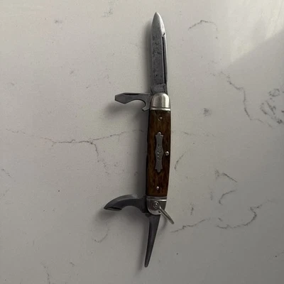 Vintage  Cutlery NY USA Bone Scout 4 Tool Pocket Knife - Image 1 of 4