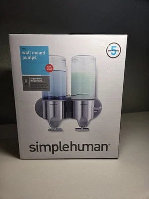 Dispensadores de champú y jabón de montaje en pared Simplehuman (falta montaje) - Caja abierta Foto 1 de 4