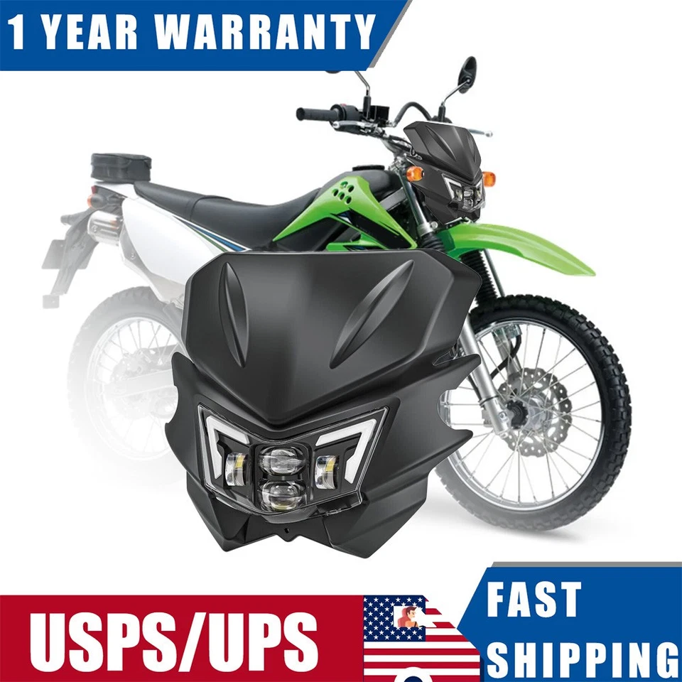 Faro LED con carenado negro haz Hi-lo para SUZUKI DRZ400 E/S/SM DR200S DR650SE Foto 1 de 4