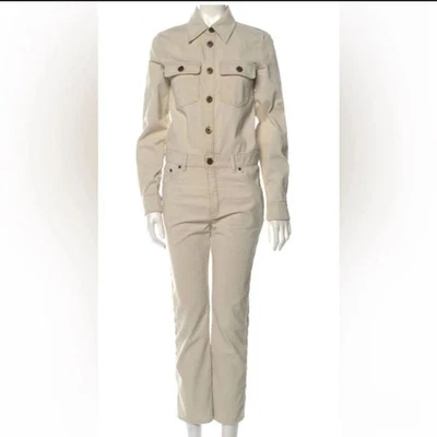 Mono Chloe 2017 Runway Beige Lino Pana Auténtico Vieira Recortado Talla 12 Foto 1 de 4