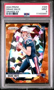 2024 Panini Prizm Drake Maye Orange Ice #329 PSA 9 - Picture 1 of 2