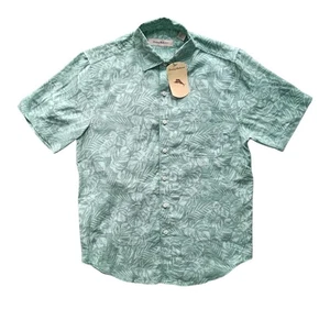 Nueva Camisa Hawaiana Tommy Bahama Hojas Caídas Estampado Palma Manga Corta Pequeña - Imagen 1 de 8