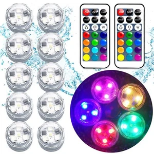 Mini Submersible Led Lightssmall Waterproof Led Tea Lights Candle With Remote Ba - Picture 1 of 6