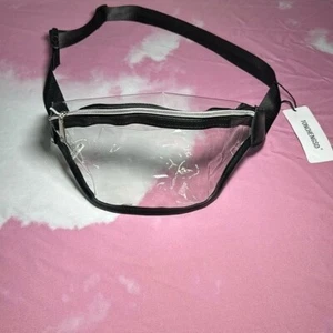Clear Black Fanny Pack MenWomen unisex Waist Pouch Belt Bag Stadium Security NEW - Picture 1 of 10