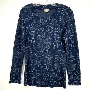 Royal Robbins Womens Medium Large Pullover Knit Top Navy Blue Wool Blend Long Sl - Picture 1 of 8
