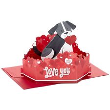 Hallmark Paper Wonder CUTE PUPPY Pop-Up Valentine's Day Card - Motion & Music
