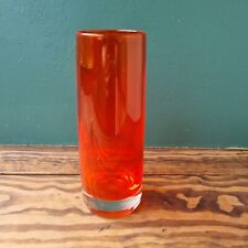 Amber red vintage art vase, elegant, heavy glass