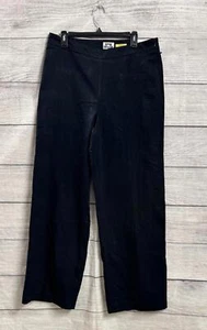 Future Collective Black Linen High Rise Straight Leg Pant Women Size 12 - Picture 1 of 2