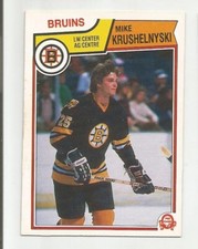 1983 84 OPC #52 MIKE KRUSHELNYSKI ROOKIE BOSTON BRUINS O-PEE-CHEE
