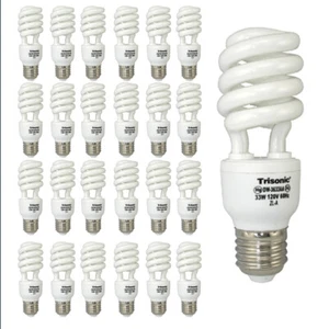 24 Daylight Bulbs CFL 150 Watt 150 W 33 W Energy Saving White Fluorescent Light - Picture 1 of 1