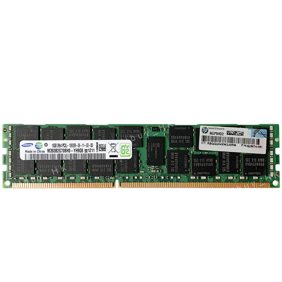 16GB PC3L-10600R 1333Mhz 1.35V 240PIN ECC Server Memory For Dell PowerEdge R610 - Image 1 of 4