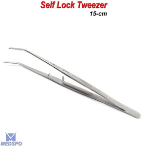 Surgical Dressing Pliers Tweezers Self Locking Cotton Forceps Dental Instrument - Picture 1 of 5
