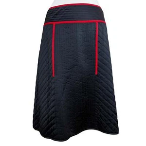 Falda De Colección Seda Negra y Roja Línea A Talla 6 - Imagen 1 de 4