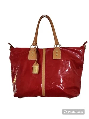 Bandolera de hombro convertible Cavalcanti roja charol genuino Italia  Foto 1 de 4