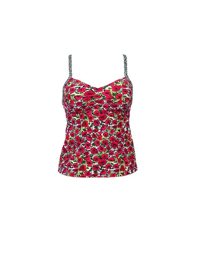 Купальник-танкини Anita КРАСНЫЙ ЦВЕТОЧНЫЙ Rosa Faia FINI на косточках, США 8C/UK32C, новый без этикеток - Изображение 1 из 2