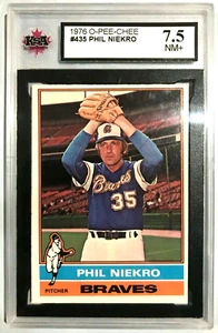 1976 O-PEE-CHEE MLB BASEBALL CARD #435 PHIL NIEKRO ATLANTA BRAVES KSA 7.5 NM+OPC - Picture 1 of 2