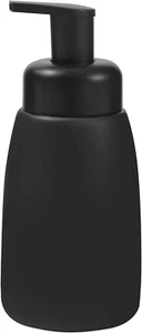 Ceramic Foaming Soap Dispenser Black Pump Bottle for Kitchen or Bathroom Sink - Picture 1 of 12