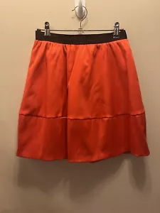 H&M Conscious Collection womens Satin Orange SKIRT Black Lined Size 4 - Picture 1 of 5