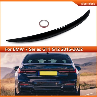 Rear Trunk Spoiler Wing For BMW 7 Series G11 G12 750i 740i 2016-2022 Gloss Black - Image 1 of 4