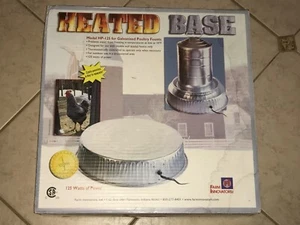 FARM INNOVATORS CHICKEN BIRD POULTRY METAL WATER BOWL FOUNTAIN HEATED BASE - Picture 1 of 2
