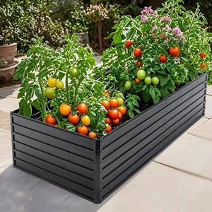 8x4x2 FT Metal Raised Garden Bed Outdoor Rustproof Steel Planter Boxes,Used - Picture 1 of 9