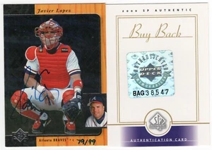 2000 SP Authentic Buybacks autograph Javier Lopez 79/99 Atlanta Braves - Picture 1 of 2