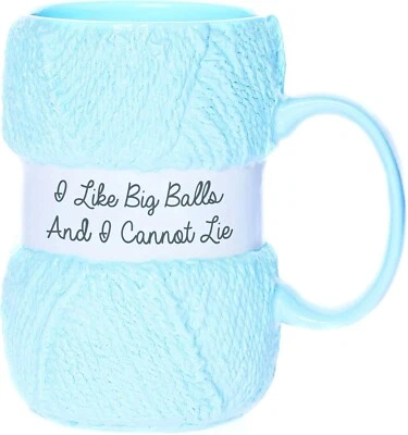 Taza de tejer Boxer Regalos 'Me gustan las bolas grandes' | Regalo para ella | Navidad, cumpleaños Foto 1 de 4