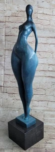 Abstrakte moderne Kunst heiß gegossen 27" groß Mädchen Akt Bronze Skulptur Figur Dekor - Bild 1 von 10