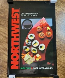 Vintage Northwest Airlines Travel Poster 25x40 - Picture 1 of 11