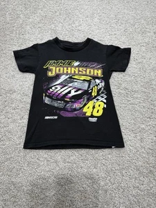 Y2K Nascar Graphic T-Shirt Youth Child Size XS Toddler Black Jimmie Johnson - Picture 1 of 7