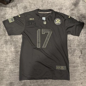 Nike Mens M Green Bay Packers Adams 17 Salute To Service NFL Jersey Black - Picture 1 of 11