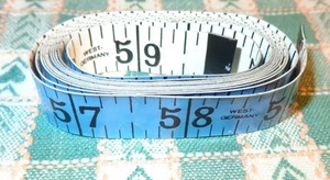 VINTAGE WEST GERMANY 60 ZOLL WEISS & BLAU MASSBAND NÄHEN NÄHERIN - Bild 1 von 5