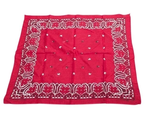 Pañuelo Bandana X Tigre WPL 9939 Color Rápido Algodón Rojo Años 50 De Colección - Imagen 1 de 7