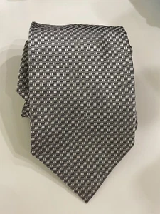 Valerio Garati grau und silber geometrisches Muster 100 % Seide handgefertigte Designer Krawatte - Bild 1 von 5