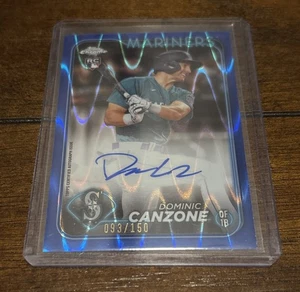2024 Topps cromo Dominic Canzone #RA-DC RC refractor de ondas de rayos azul automático/150 - Imagen 1 de 1