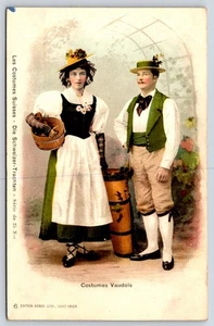 Svizzera Costumi Tradizionali Svizzeri Cartolina d'epoca - Foto 1 di 2