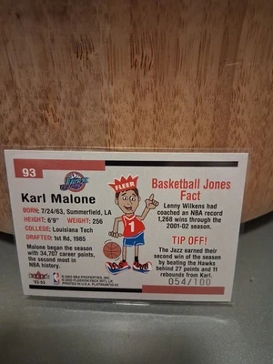 02-03 Fleer Platinum Karl Malone #54/100, Pre-owned - Image 1 of 3