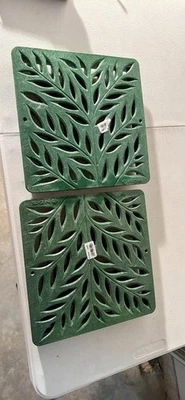 NUEVO 2 piezas 12" Cuadrado Rejilla de Drenaje de Lavabo Decorativo Plástico Verde Foto 1 de 2