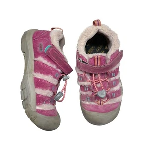 Keen Newport Shoes Toddler 13 Faux Fur Lined Pink Suede Hook & Loop Outdoor - Picture 1 of 9