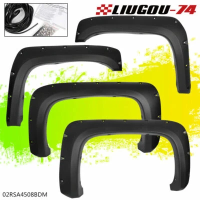 Fender Flares Fit For 2007-2013 Chevy Silverado 1500 2500HD Pocket Rivet Style Foto 1 de 4