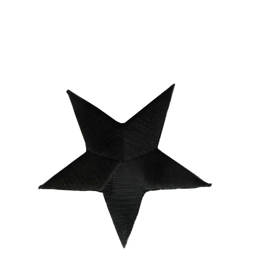#2197M 2 3/8" Black Star Embroidery Iron On Applique Patch - Image 1 of 1