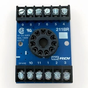 Augat RDI 211BR RELAY SOCKET 620-0082 Rev 2 14-22 AWG 10A / 150V - Picture 1 of 2