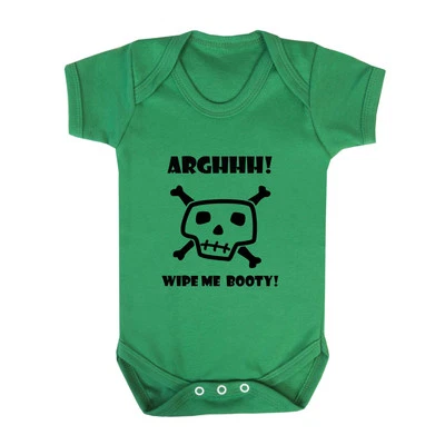Arghhh! Wipe Me Booty! Body de bebé de algodón pirata de una pieza Foto 1 de 4